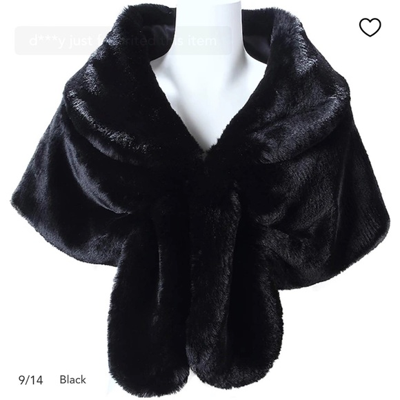 Accessories - Faux Fur Shoulder Wrap/Shawl Coat Evening Bridal/Wedding Black